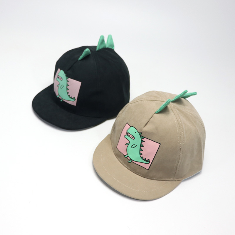Children's Hat Spring New Cartoon Dinosaur Baseball Cap Trendy Men's and Women's Baby's Sun Hat Korean Style Flat Rim Cap