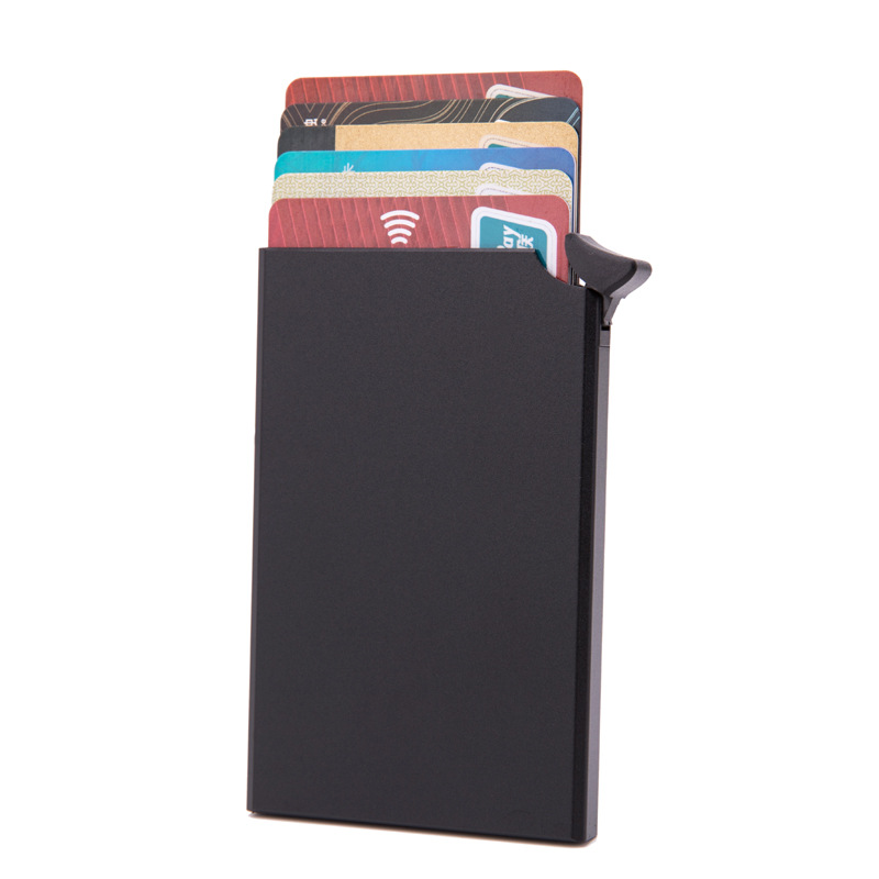 Top right hand push aluminum credit card box anti-theft brush RFID card box anti-theft brush aluminum alloy card bag