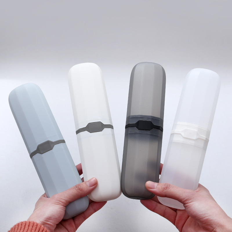 Portable Toothbrush Box Travel Toothbrush Storage Box Simple Plain Travel Wash Toothbrush Barrel