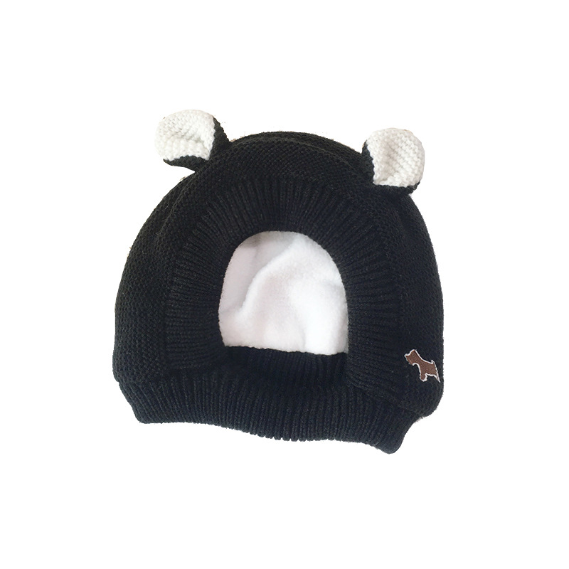 Hot New Pet Headgear Autumn and Winter Rabbit Ear Velvet Knitted Size Dog Warm Windproof Hat