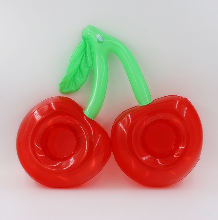 Inflatable Double Mouth Cherry Cup Holder ins Double Cherry Coaster Creative Cocktail Cup Holder Party Theme Decoration