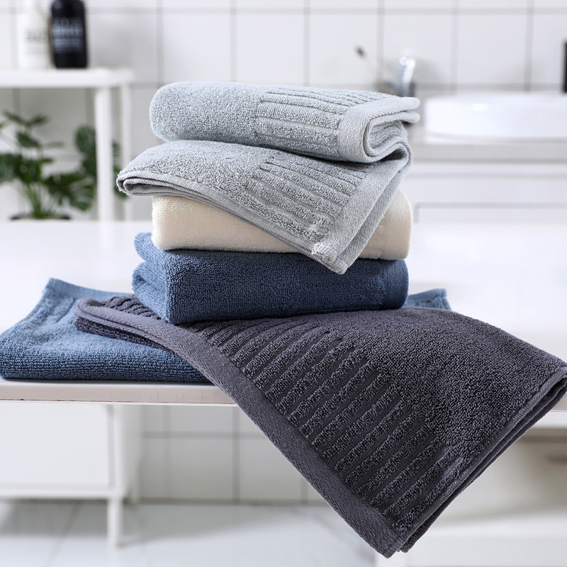Plain vertical strip wash cotton towel soft company gift employee welfare cotton towel striped face towel a generation of hair