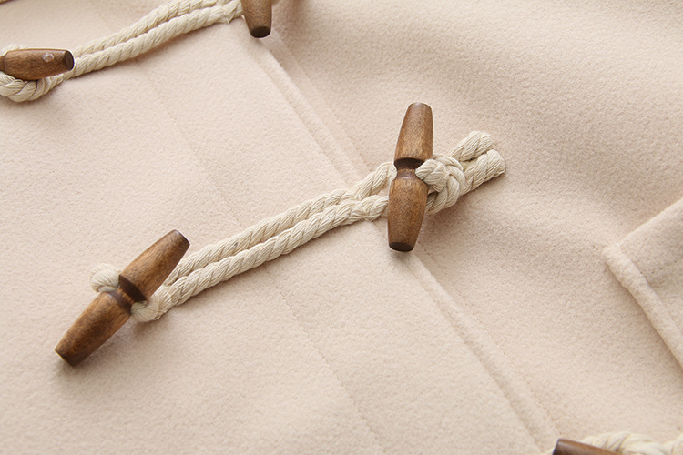 Cappotto di lana con bottoni in legno doppio da donna, autunno e inverno, nuovo stile coreano, piccolo cappotto di lana di media lunghezza S29810_voghion.com