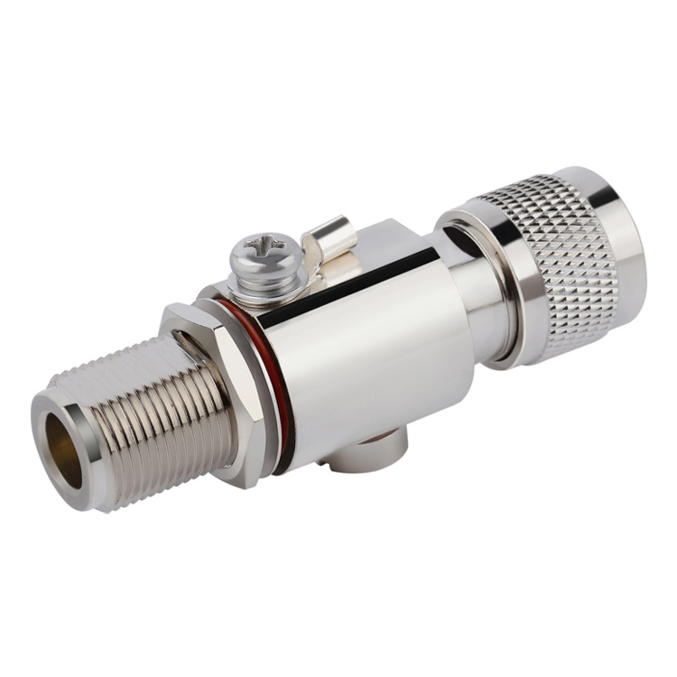 Lightning arrester for feed line, N-port antenna arrester, base station low-voltage arrester, N-male to N-female protector