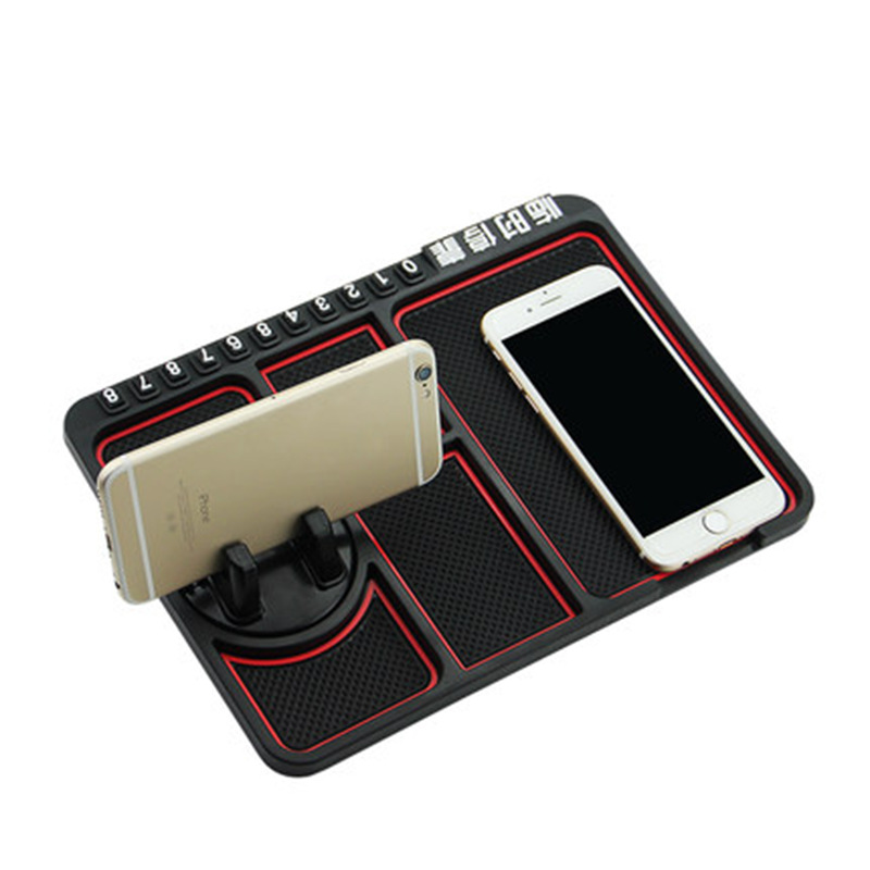 Car multi-function anti-slip mat mobile phone car bracket large instrument panel silicone anti-slip mat temporary parking sign