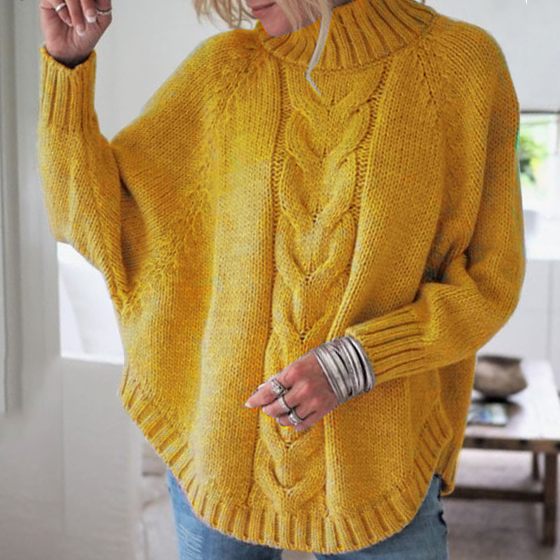 Amazon Explosions Sweater Fall/Winter 2023 Europe and the United States Loose Bat Sleeve Knitted Sweater for Women Cross-Border