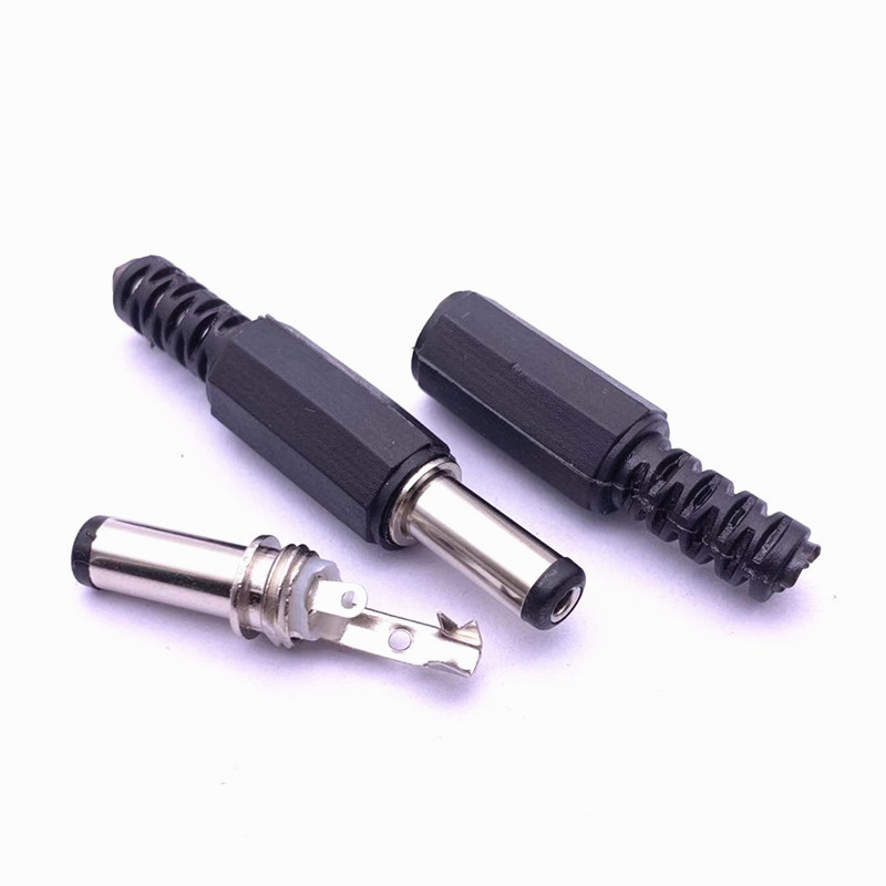 Dc 5.5*2.1公プラグ溶接線式dc 5.5*2.1*14mm組立式プラスチックオス5.5*2.5mm|undefined