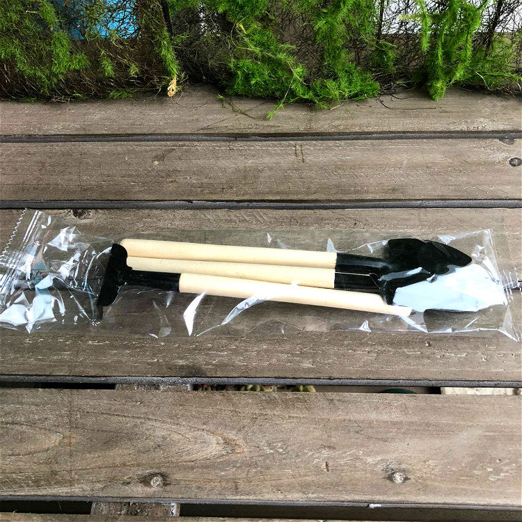 Wholesale garden flower fleshy garden planting tools set small shovel iron rake gardening set of three