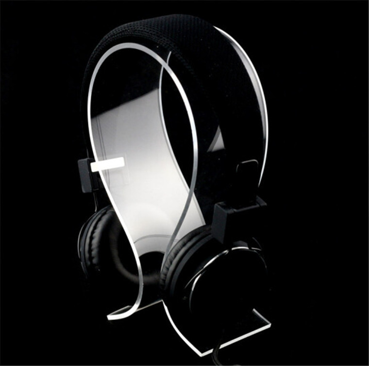 Crystal Acrylic Headphone Display Bracket Plexiglass U-shaped Vertical Hanger Display Rack Display Earphone Rack