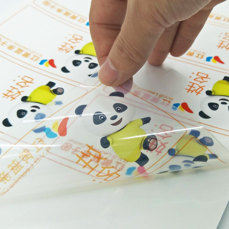 a4 inkjet printing fully transparent PVC with adhesive printing label stickers waterproof stickers A3 fully transparent PVC stickers
