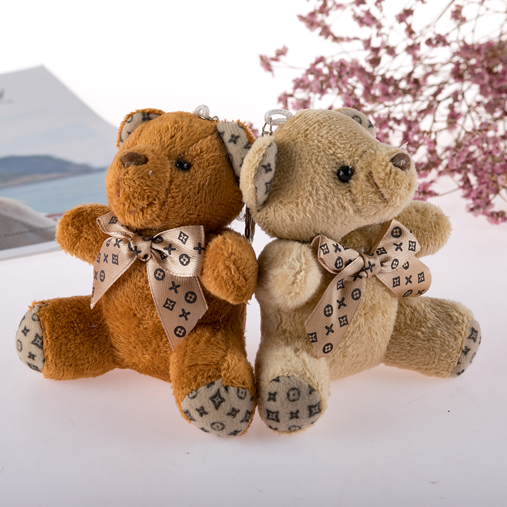 Cute Little Bear Keychain Girl's Bag Pendant Bow Tie Little Bear Pendant Little Bear Doll Wedding Throw