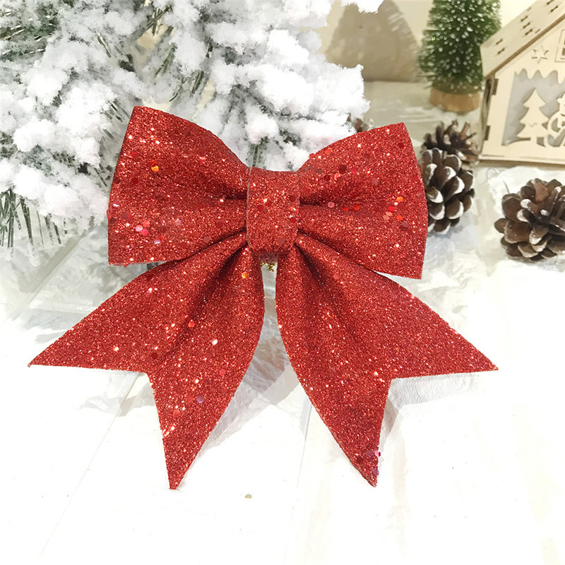 Christmas bowknot gold pink bowknot hotel mall window decoration supplies Christmas tree decorations New