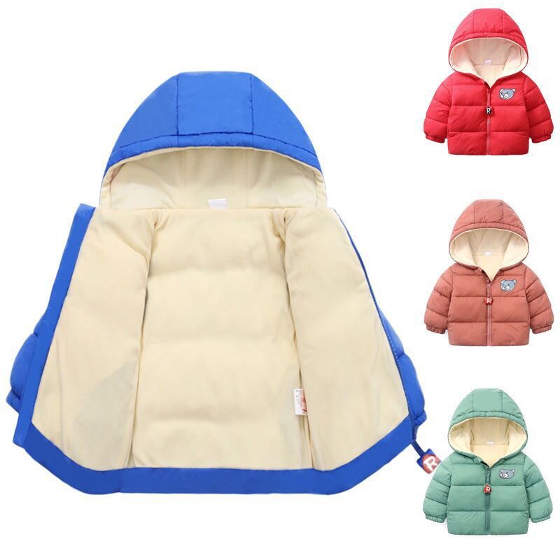 Children's clothing 2021 Winter new cotton-padded jacket children's padded lamb velvet cotton-padded jacket for boys and girls baby cotton-padded jacket a generation of hair