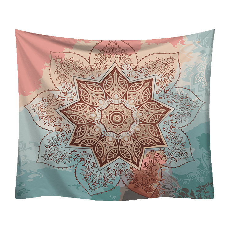 Nordic ins Explosive Hanging Cloth Decorative Tapestry Tapestry Beach Towel Tapestry Fire Mandala Flower Blanket to Customize