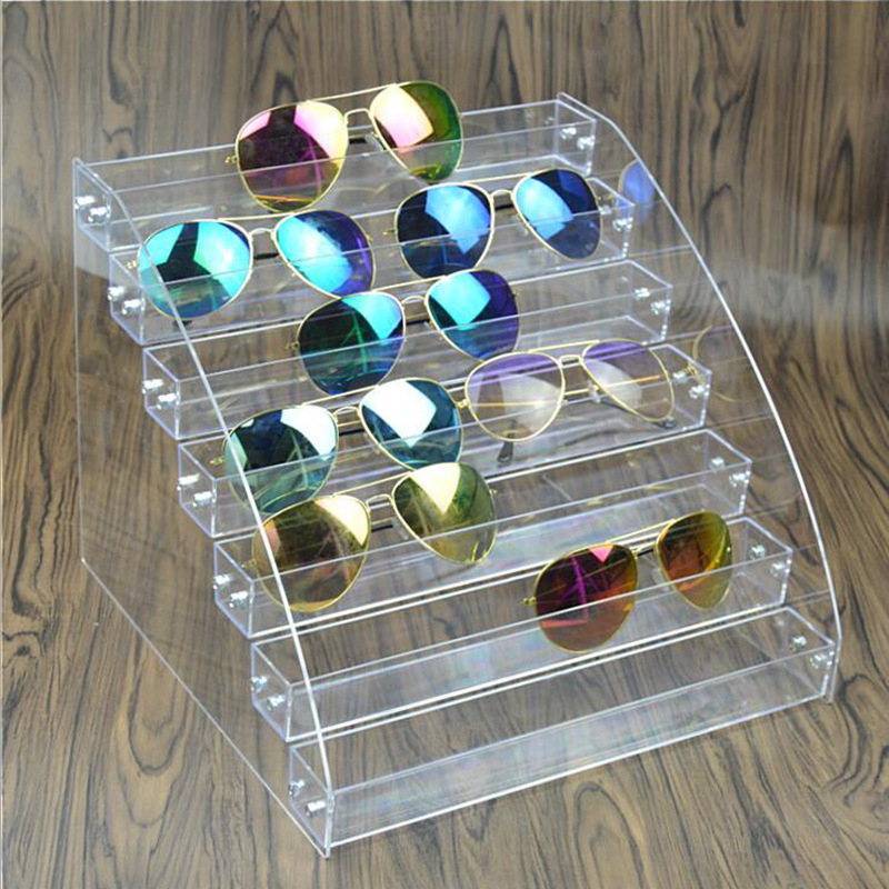 Acrylic Glasses Display Stand Transparent Material Sunglasses Display Nearby Mirror Holder Eye Props Display Stand