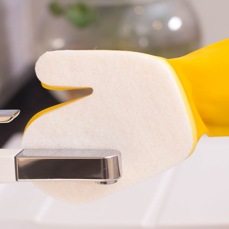 Sponge White scouring pad cleaning latex gloves factory wholesale household rubber gloves multifunctional cleaning