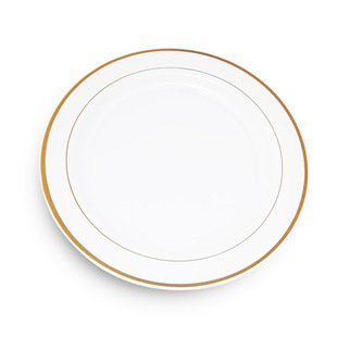 7.5 inch 19cm, 10.25 inch 26cm food grade disposable PS material plastic bronzing plate fruit salad plate