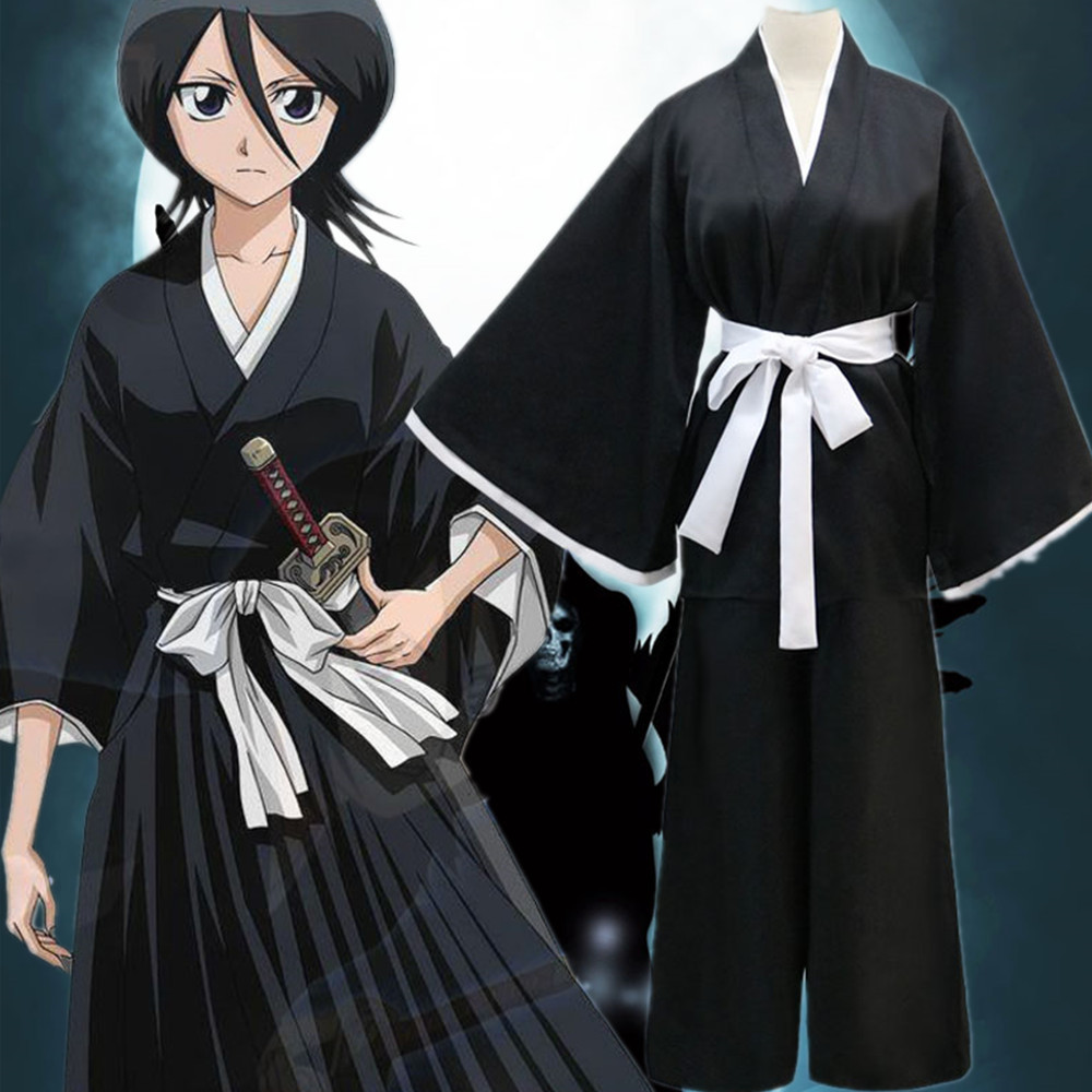 Halloween death/Bleach rotten wood Rukia clothes Japanese anime kimono cosplay costume women Wholesale