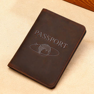 Qingyu RFID Passport Bag Crazy Horse Leather Travel Passport Holder Multifunctional Passport Protective Case Genuine Leather Boarding Leather Case