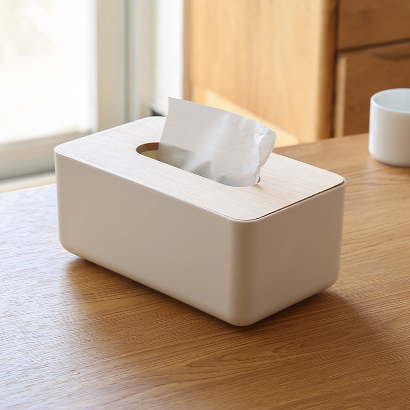 Japanese Style Bamboo and Wood Tissue Box Living Room Coffee Table Simple Paper Box Napkin Paper Box Household Paper Box Household Paper Box Household Paper Box Household Roll Paper Tube