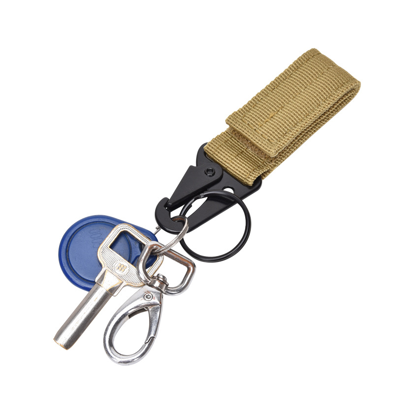 Multifunctional Outdoor Tactical Mountaineering Keychain Wear-resistant Nylon Hawk Buckle Climbing Hook Tactical Accessory Buckle