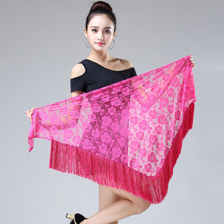 Factory direct tassel triangle skirt lace adult skirt Latin dance clothing hip towel practice skirt