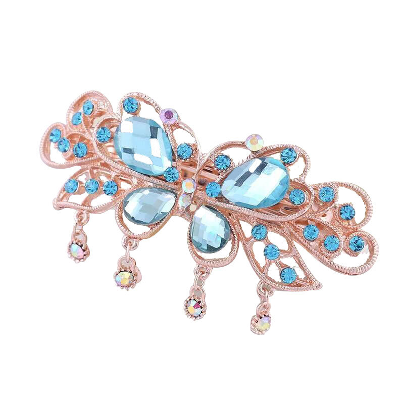 Wholesale Korean version of the new fashion diamond hair accessories bow rhinestone spring clip all-match temperament hairpin clip