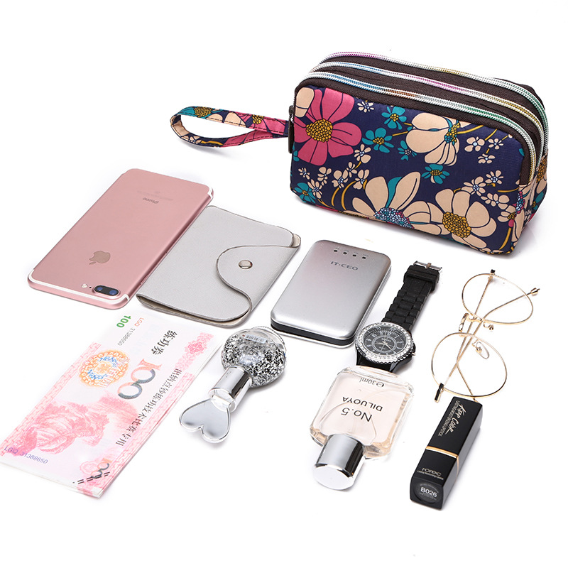 Factory wholesale new wallet coin purse bag female Korean printed wallet mobile phone bag ladies wallet running cloth bag