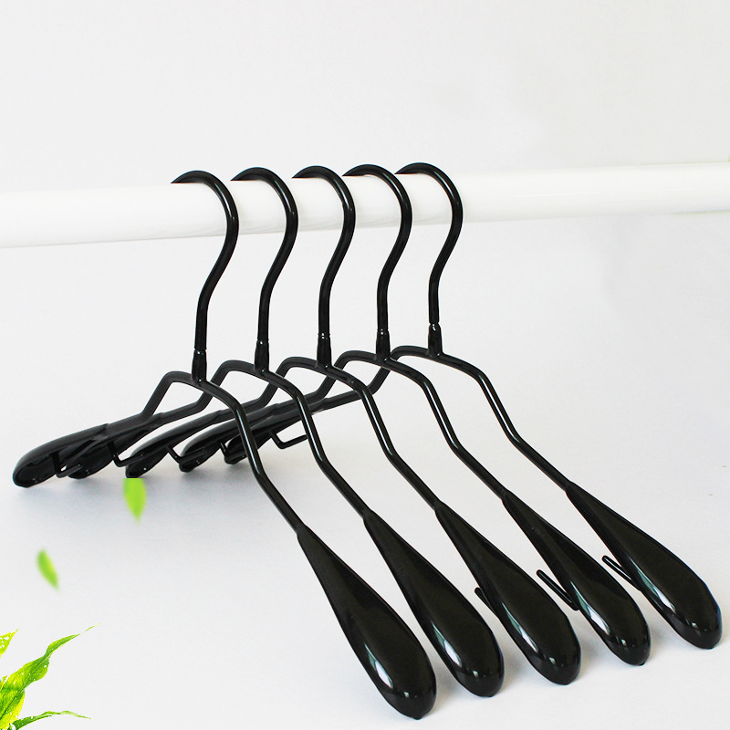 Factory direct supply metal dip plastic hanger pants clip wide shoulder spoon adult clothing store non-slip seamless clothes hanging wholesale