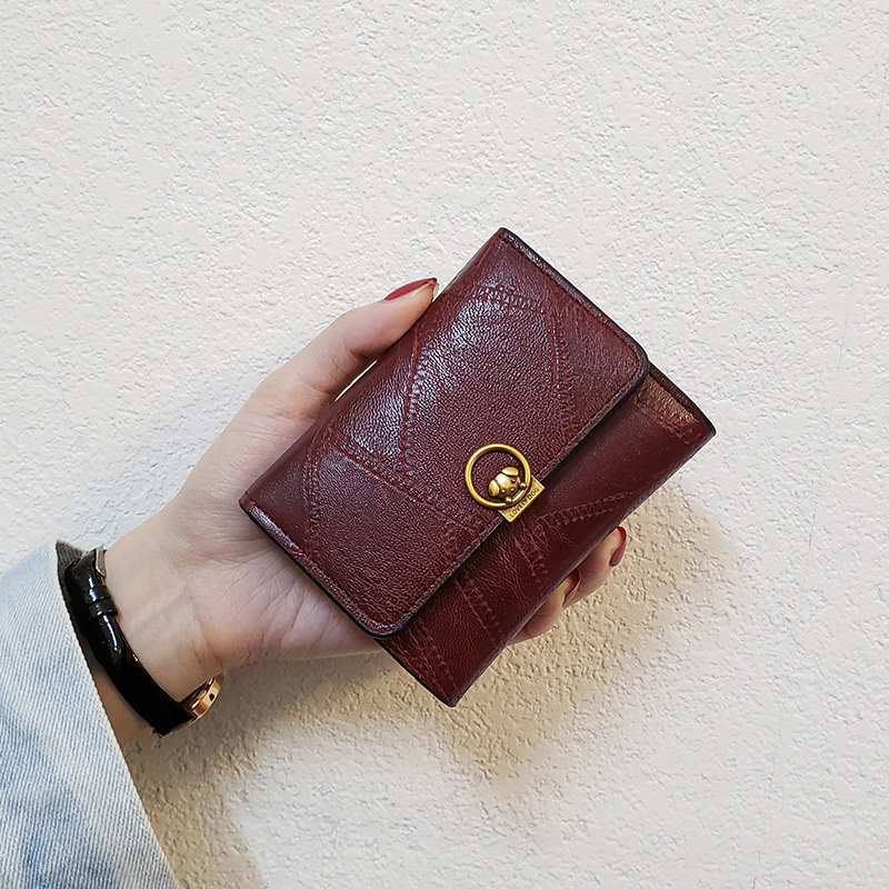 ins New Style Cute Dog Simple Women's Wallet Women's Short Three-fold Small Wallet Women's Coin Purse Card Holder Wallet Trend