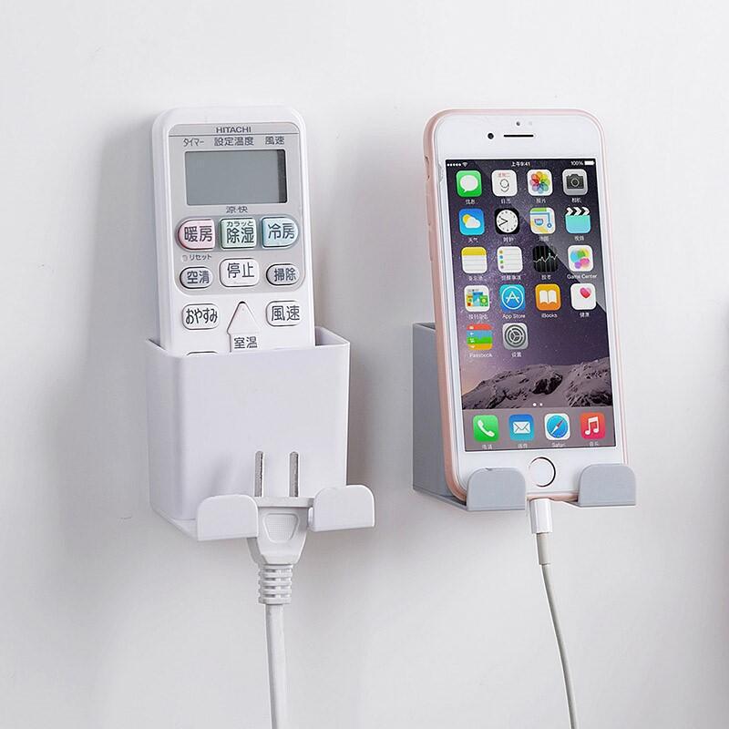Creative and convenient mobile phone charging bracket multi-use wall-mounted remote control storage box wish Amazon foreign trade explosions