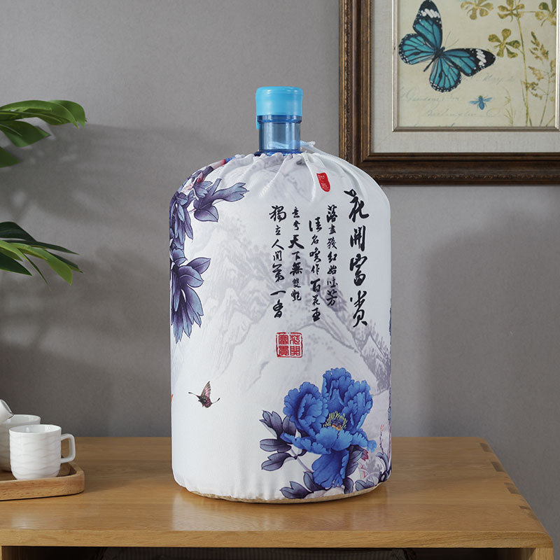 Korean version of small fresh elastic open drinking water machine barrel cover drinking water cover fabric lace dust cover a generation of hair