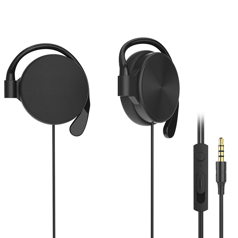 Factory direct hanging ear headphones wired sports music wire control with microphone Computer mobile phone universal headset
