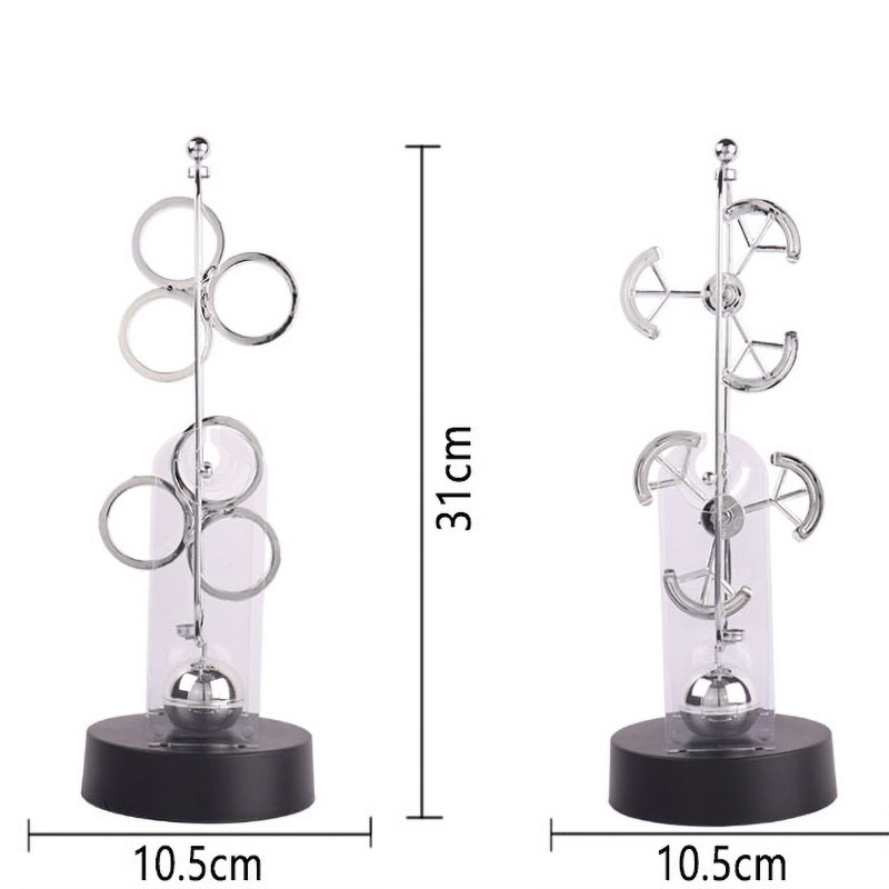 大型ダブルホイール永久運動マシン電気磁気ダブル回転スイング振り子カオス振り子ギフト家の装飾|undefined
