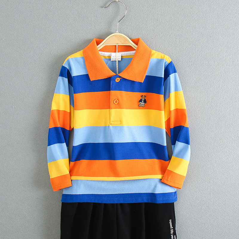 Bala bala boys long sleeve T-shirt polo shirt spring and autumn Korean lapel long sleeve lapel polo shirt 100-170 yards