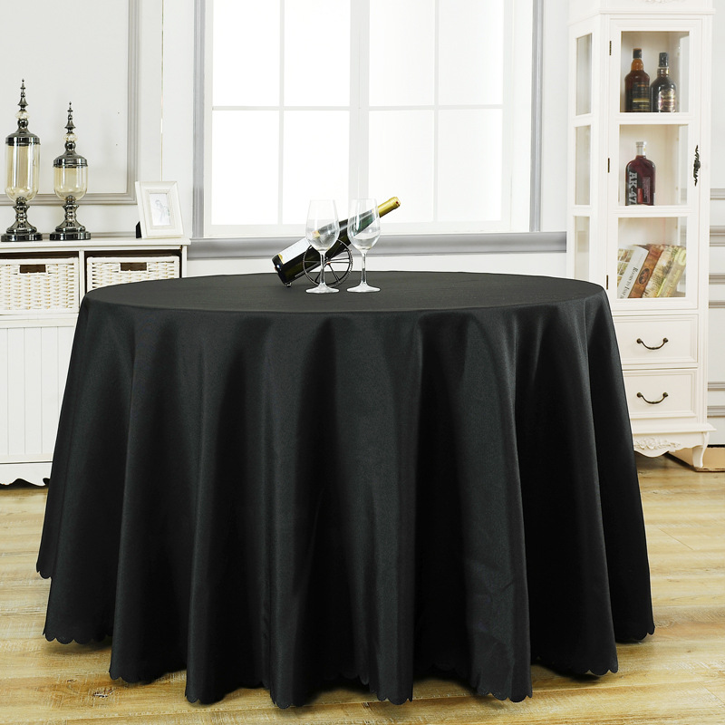 Simple European Style Restaurant Plain Solid Color Pure White Round Table Table Lace Tablecloth Fabric