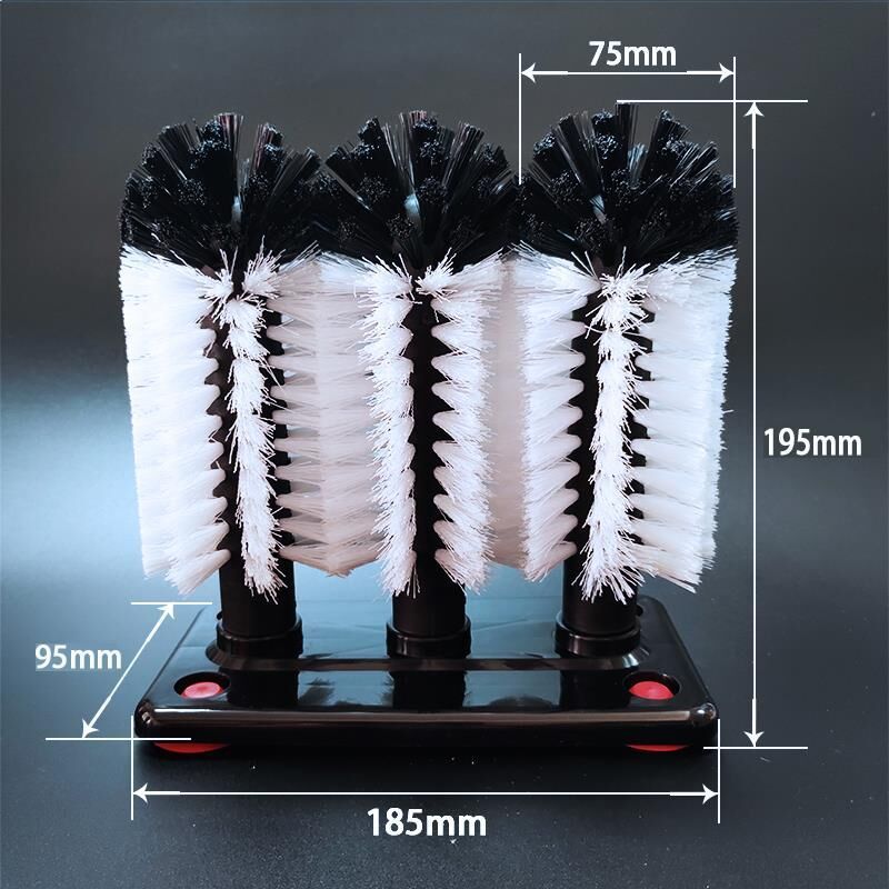 多機能三頭ソフト毛カップブラシ汚れ除去クリーニングガラスカップ断熱取り外し可能なブラシホームバー使用|undefined