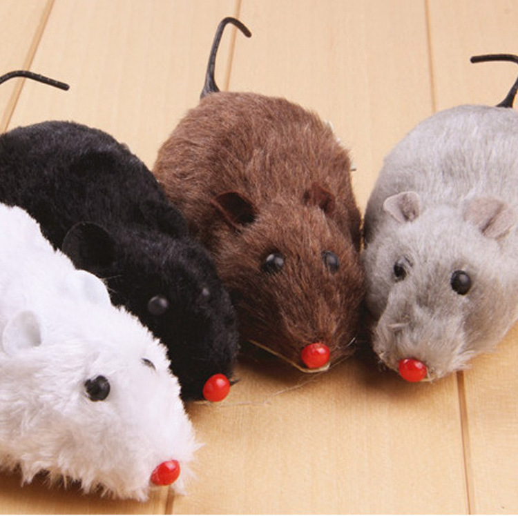 Funny cat toy realistic mouse with hair strip plush trick pet cat Special funny cat little mouse can run