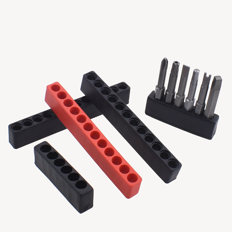 Wind batch head storage strip soft rubber soft seat 6.35mm wind batch hexagonal handle base 6 holes 10 holes 12 holes storage seat