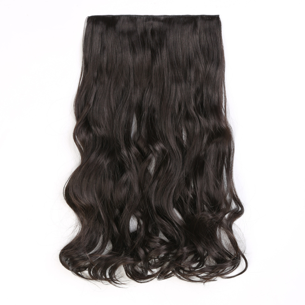 European and American wig piece realistic and natural seamless wig hair extension piece one piece long curly hair five card wig hair extension piece