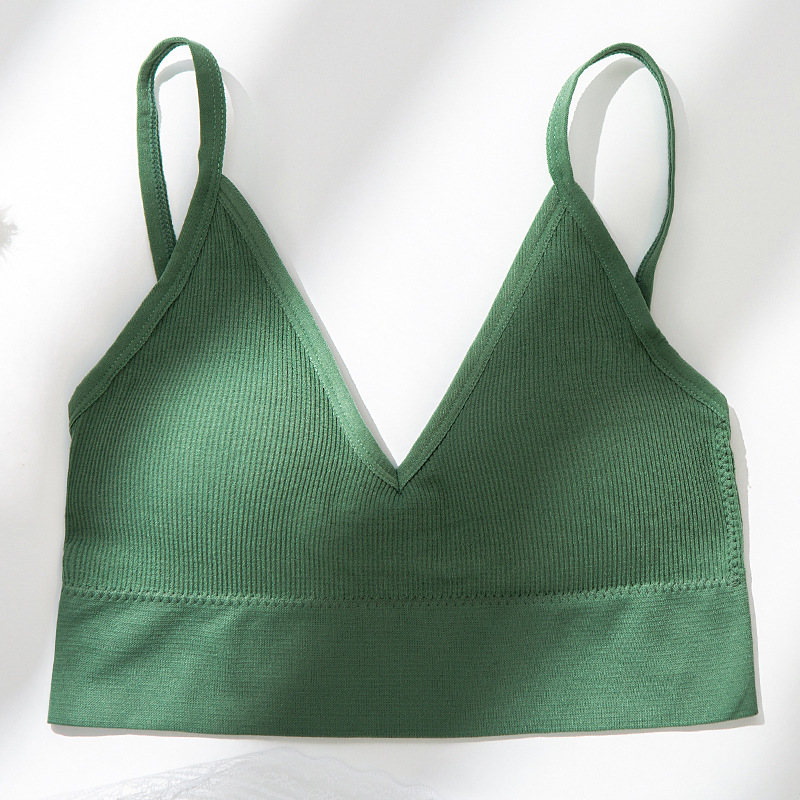 Threaded Large U-back Sling Seamless Chest Wrapping Sports Vest Women's No Steel Ring Anti-running Light Underwear Triangle Cup Bra