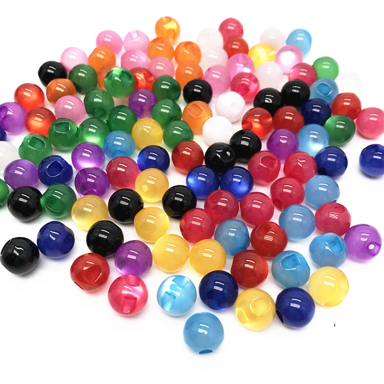 Buckle Button Cheongsam Tang Suit Hanfu Vintage Pearlescent Button Head Partial Hole Resin Imitation Jade Loose Bead Round Bead Button
