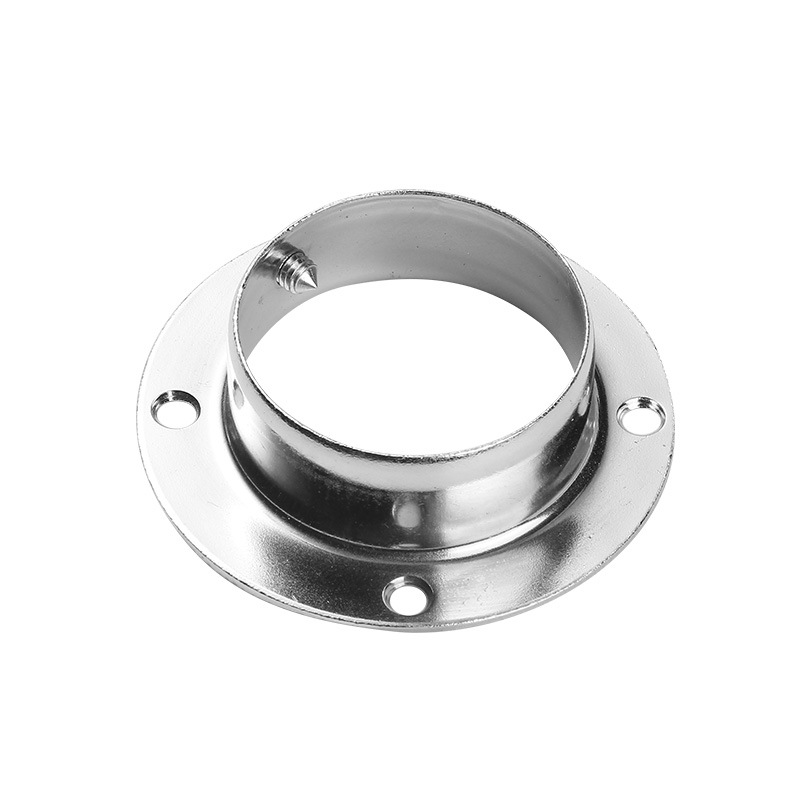 Flange seat multi-specification 16 19 25 50 thickened wardrobe clothes hanger seat towel round tube seat chrome plated clothes Holder