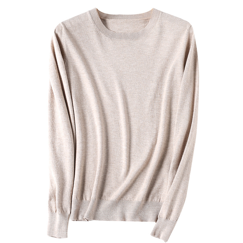 Wholesale Korean version of sweater women's pullover round neck short loose Joker base shirt autumn and winter thin sweater cross-border