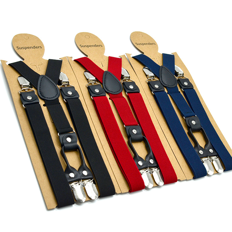 New adult Four-clip unisex strap 2.5cm super tight non-slip suspenders solid color can be multi-color