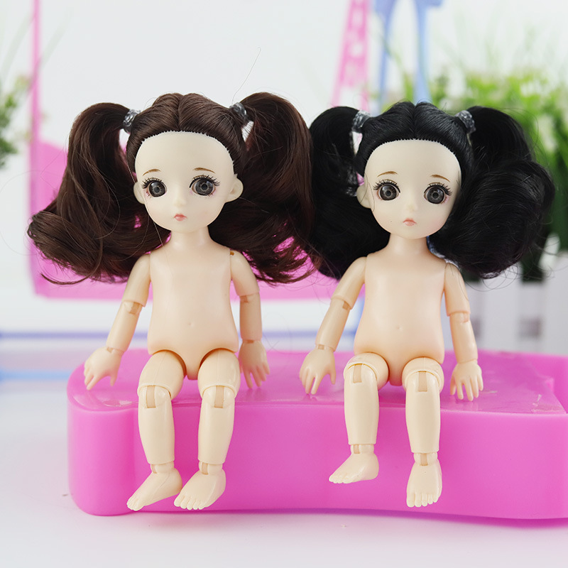 Cross-border supply Mengli Doll Real Eye 16cm DJD Makeup Change Doll Body Burberry Doll Puji