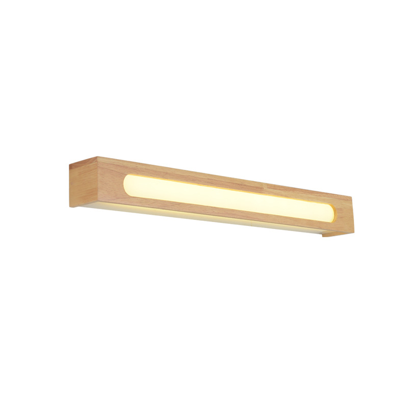 Cross-border Nordic Solid Wood led Mirror Front Light Bathroom Mirror Cabinet Light Bathroom Dressing Table Simple Makeup Log Wall Lamp
