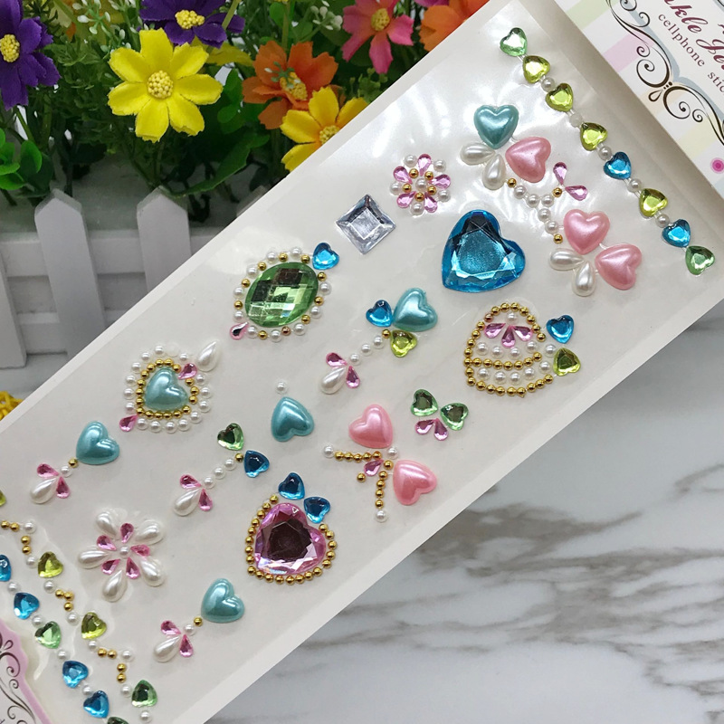 Children's crystal acrylic Diamond stickers DIY handmade decorative five-pointed star Peacock shape gem stickers