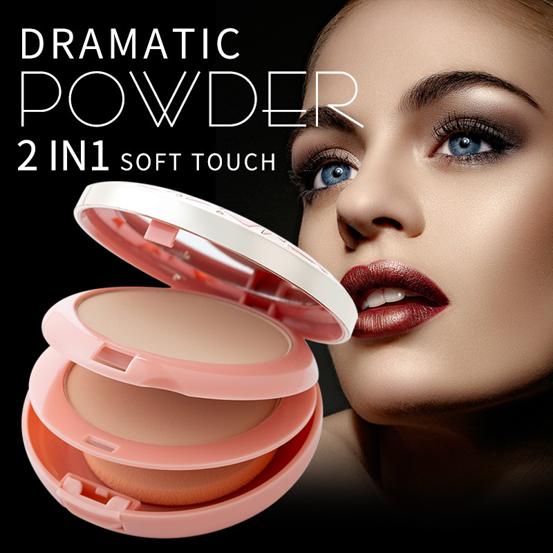 Taleme tlm durable waterproof concealer double dry double use brightening oil control powder cake does not take off makeup moisturizing white powder cake