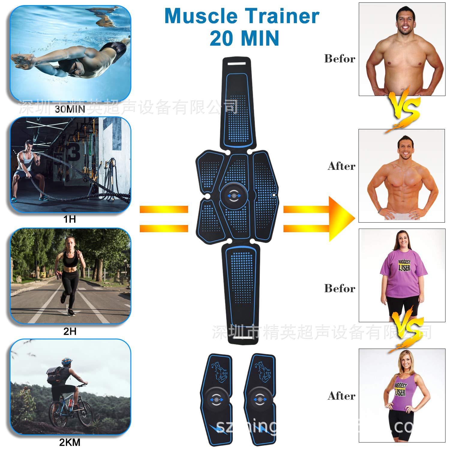 Fitness belt abdominal muscle stickers EMS Fitness instrument abdominal muscle training abdominal trainer muscle abdominal muscle belt home fitness equipment